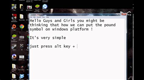 How to put Pound Currency Symbol in word or notepad - YouTube