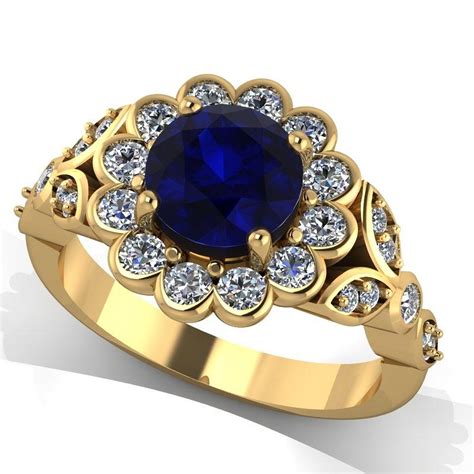 Unfollow yellow gold sapphire rings to stop getting updates on your ebay feed. 14k Yellow Gold Diamond Ring With Blue Sapphire Center ...