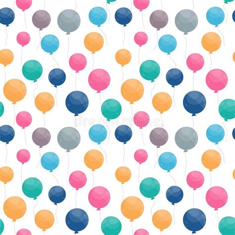Balloon Seamless Pattern On White Background Vector Illustration Stock