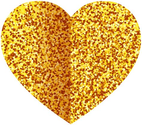 Gold Glitter Heart Png