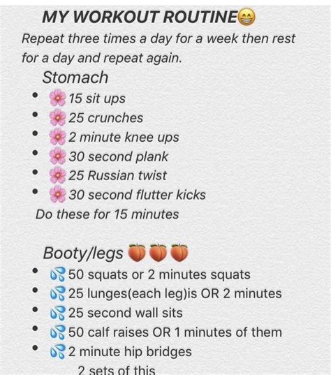Slim Thick Workout Daily Workout Plan Workout Routine