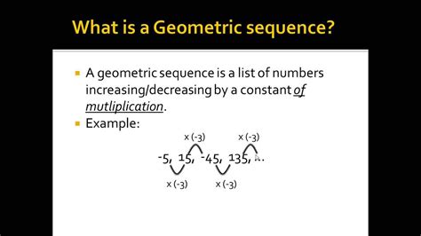 Alg Ii Geometric Sequences Definition Youtube