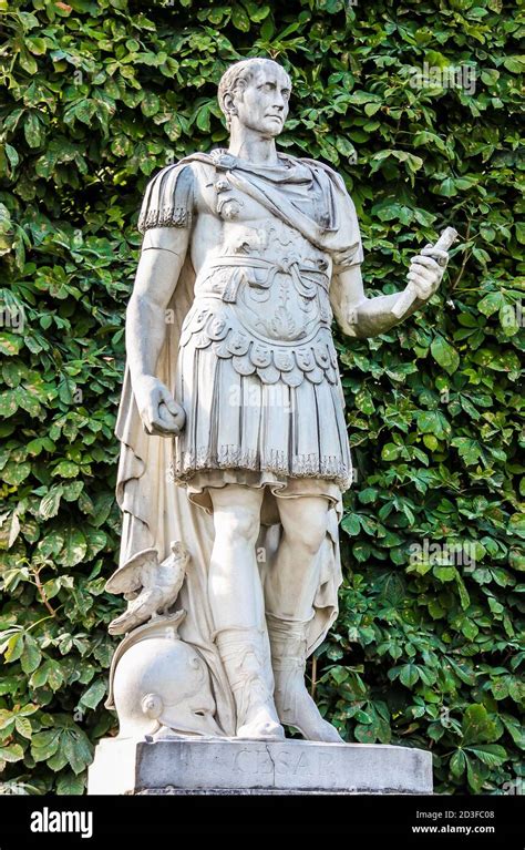 Statue Of Gaius Julius Caesar Roman Emperor In The Jardin Des