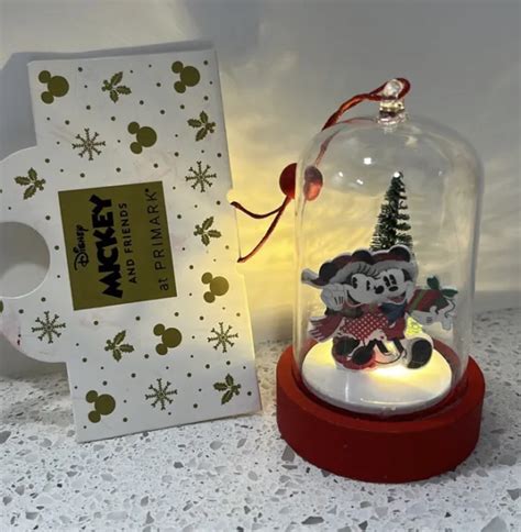 Disney Mickey And Minnie Mouse Light Up Christmas Ornament Bauble