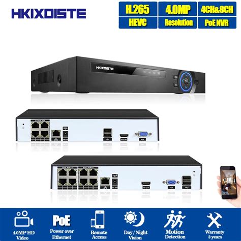 Hkixdiste Poe Nvr Recorder System 8ch 4ch Support 4mp5mp4k 8mp H265