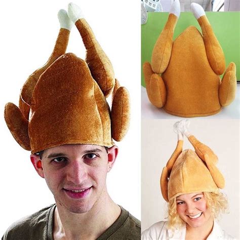 Funny Plush Roast Turkey Hat Party Clothing Cap New Funny Adult Hat Thanksgiving Day Brown Party