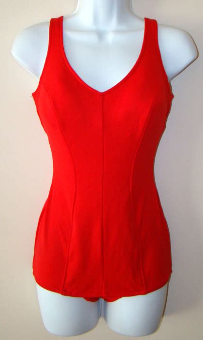 red vintage 1960 s bathing suit proper vintage clothing