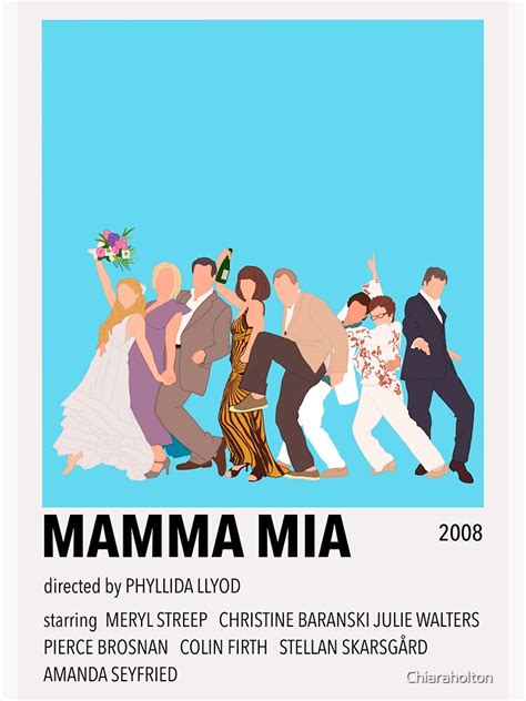 mamma mia minimalist poster sticker for sale by chiaraholton redbubble