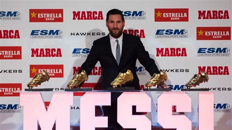 lionel messi wins fifth golden shoe award as europe s leading goalscorer last season football