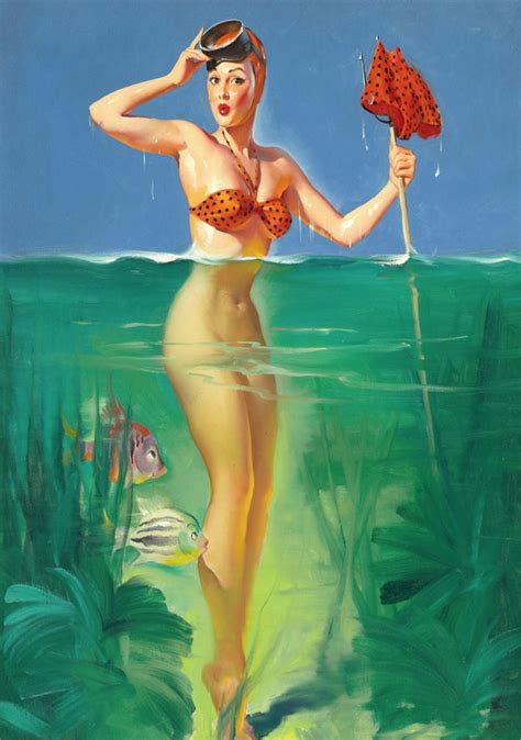 Pop Sexy Swim Bikini Vintage Pin Up Girl Poster Classic Retro Kraft Canvas Maps Wall Sticker
