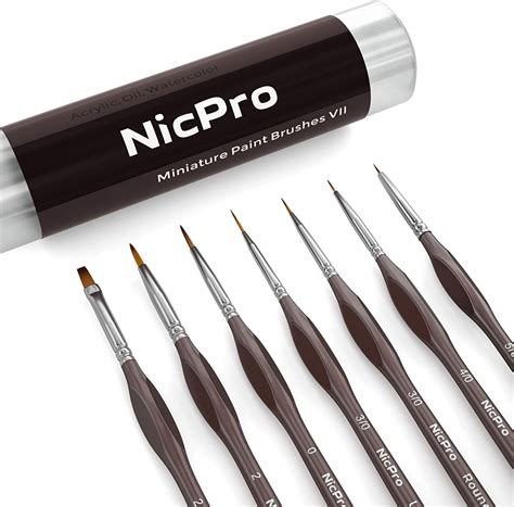 Nicpro Miniature Detail Paint Brush Set 7 Micro