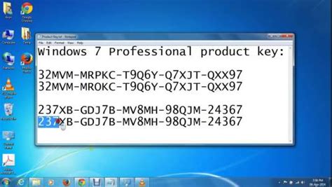 Windows 7 Professional Product Key 3264 Bit Full Working