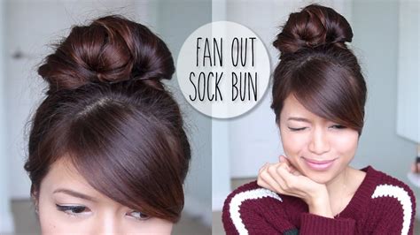 Everyday Fan Sock Bun Updo Hairstyle For Long Hair Tutorial Youtube