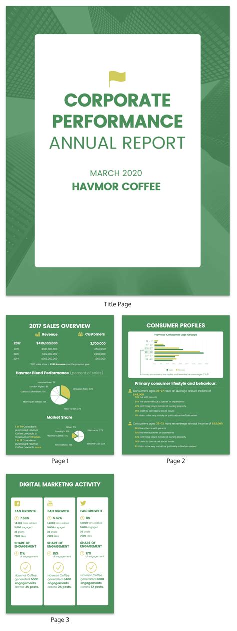 Corporate Annual Report | Report design template, Annual ...