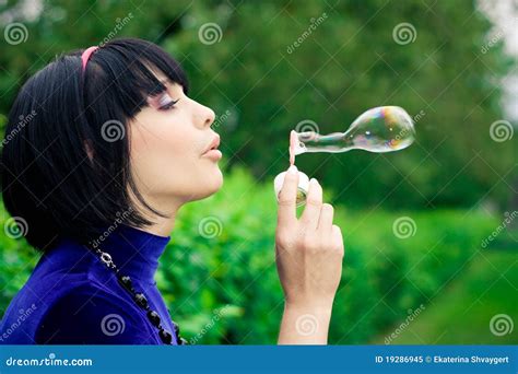 Woman Blowing Bubbles Royalty Free Stock Photo Image 19286945