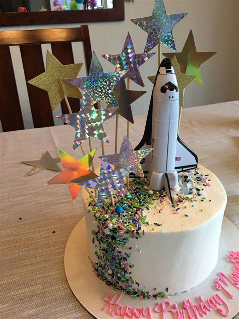 Outer Space Cake Outerspaceparty Shiny Card Stock Stars On Bamboo