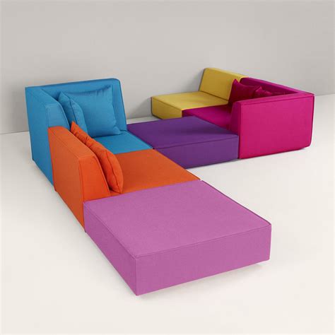 Modular Sofa Cubit Contemporary Multi Color 6 Person