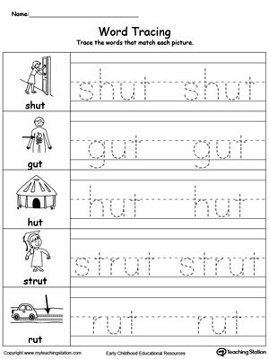 UT Word Family Workbook for Preschool | MyTeachingStation.com