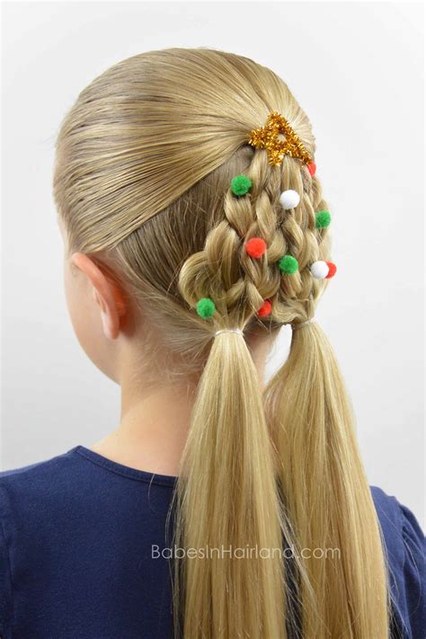Braided Christmas Tree Hairstyle Babes In Hairland
