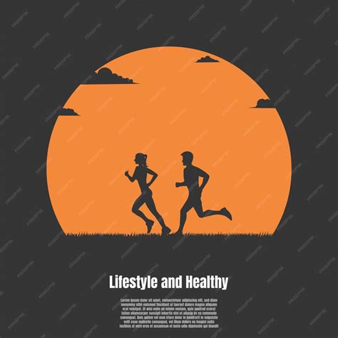 premium vector silhouette man and woman running