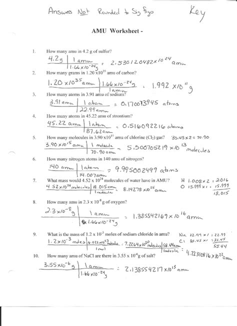 Mole To Mole Calculations Worksheet