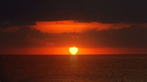 Horizon Sunset In Ocean Wallpaper Hd Nature 4k Wallpapers Images And