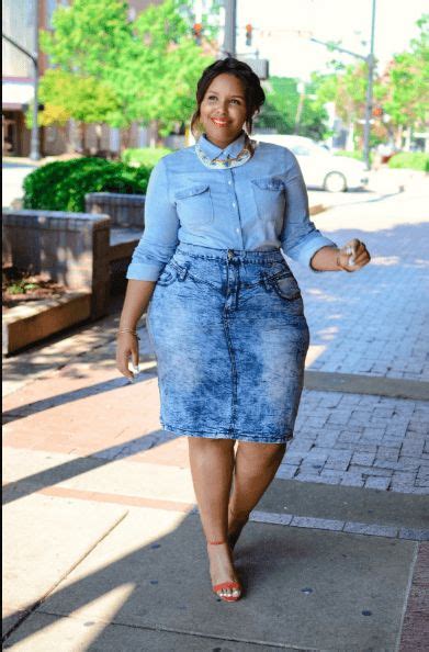 18 Best Denim Skirts Outfits For Plus Size Women To Wear Plus Size Outfits Denim Skirt