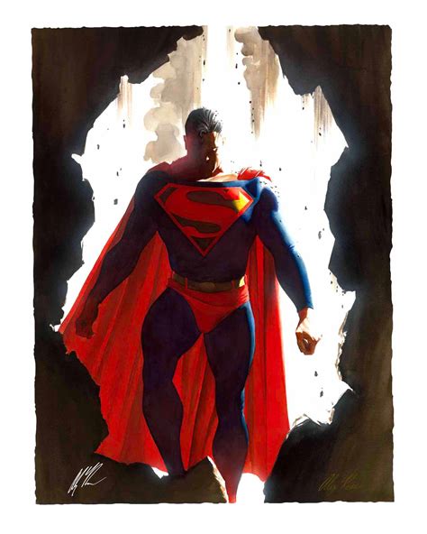 Impresión Limitada De Superman Entre El Arte Exclusivo De Alex Ross En