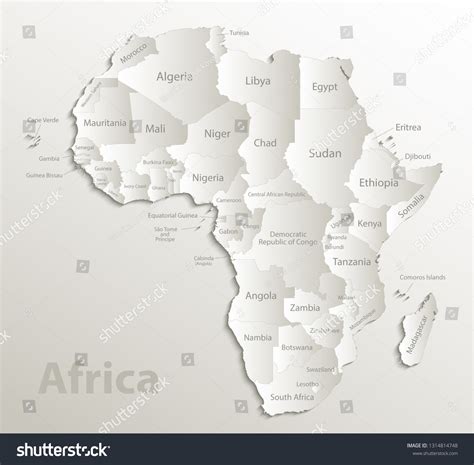Africa Map New Political Detailed Map Separate Royalty Free Stock