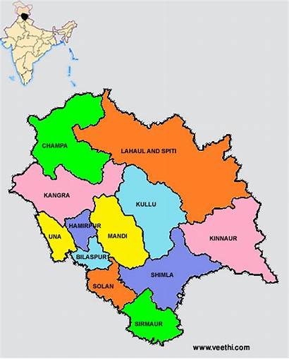 Himachal Pradesh State Map States Districts India