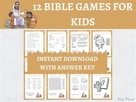The 12 Bible Games For Kids To Learn With Answers And Printables On Them