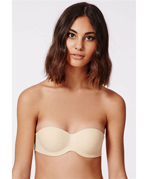 Missguided Kaza Strapless Clear Back Strap Bra Nude In Beige Nude Lyst