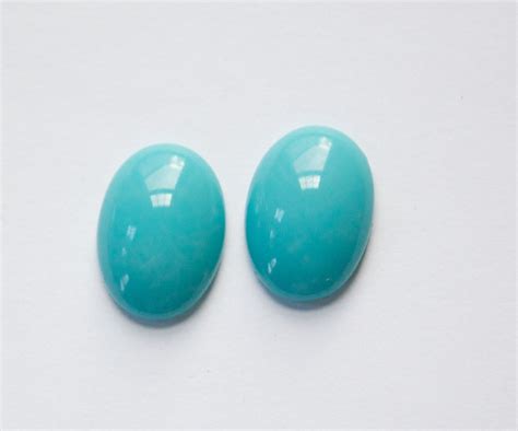 Vintage Opaque Turquoise Blue Glass Cabochons 18x13mm Cab582 Etsy