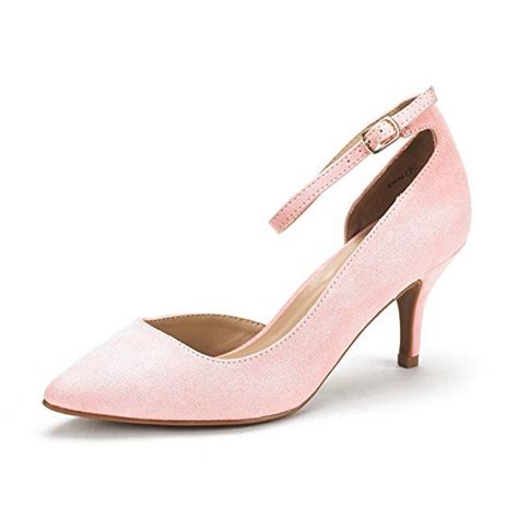 Dream Pairs Womens Ideal Light Pink Low Heel Dress Pump Shoes 7 M Us