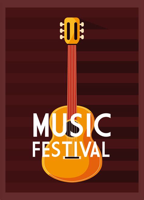 Festival De Música De Pôster Com Guitarra De Instrumento Musical