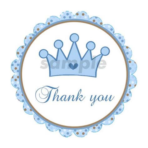 It is exciting to display multiple pictures of your kids on a page. Printable Prince Crown Thank You Tags - Baby Boy Shower ...