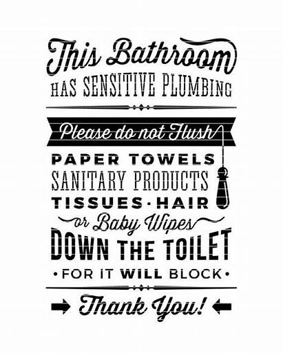 Toilet Bathroom Signs Funny Flush Plumbing Block