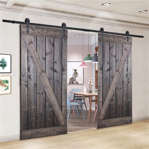 Akicon Paneled Manufactured Wood Painted Barn Door With Installation