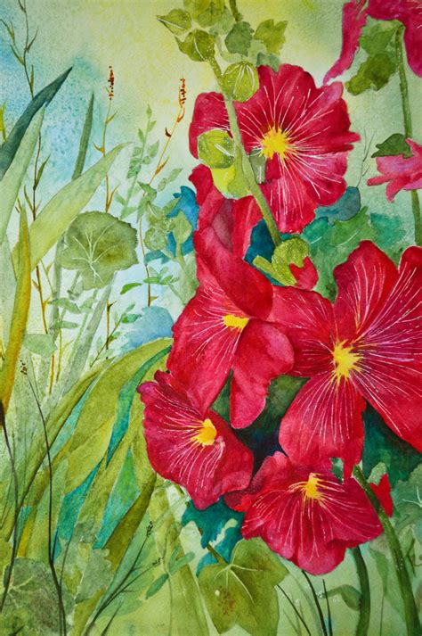 Watercolor pictures watercolor cards watercolor flowers watercolor ideas painting & drawing watercolour painting watercolors watercolor download watercolor flowers. Original floral watercolor painting original hollyhock