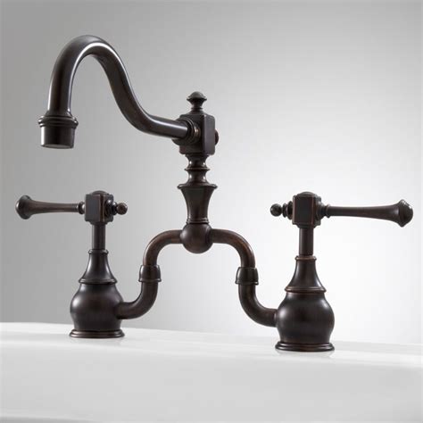 10 best kitchen faucets reviewed. Vintage Bridge Kitchen Faucet with Lever Handles - Dark ...