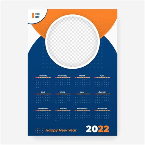 2022 Calendar Template With Frame 3207655 Vector Art At Vecteezy