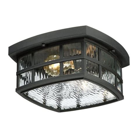 Quoizel Stonington 12 In W Mystic Black Outdoor Flush Mount Light In