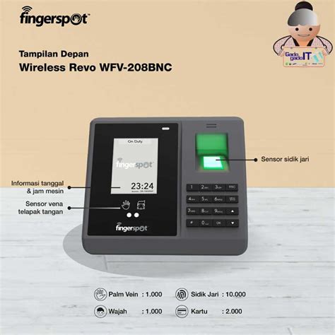 Jual Mesin Absensi Wajah Sidik Jari Fingerprint Fingerspot Wfv Bnc