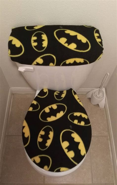Batman Grand Logosymbole Fleece Tissu Toilet Seat Cover Set Etsy