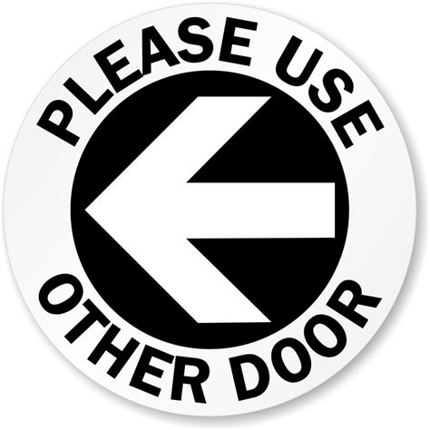 Please Use Other Door Left Arrow Decal Signs Sku Lb 2901 L