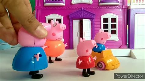 New peppa pig house playset deluxe playhouse construction set lego. Peppa pig and family in new house - YouTube