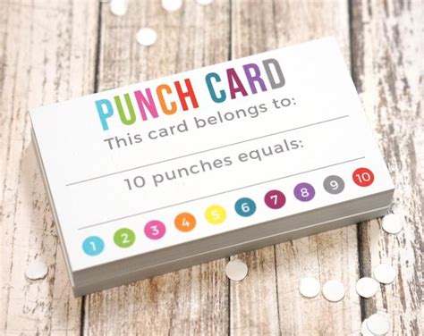 Punch Cards Kids Incentive Loyalty Reward Card For Parents Etsy
