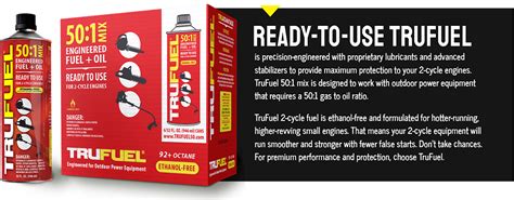 Engine 1 requires less oil to be added per gallon than does engine 2. Premixed 50:1 Fuel for 2-Cycle Engines | TruFuel Premixed ...