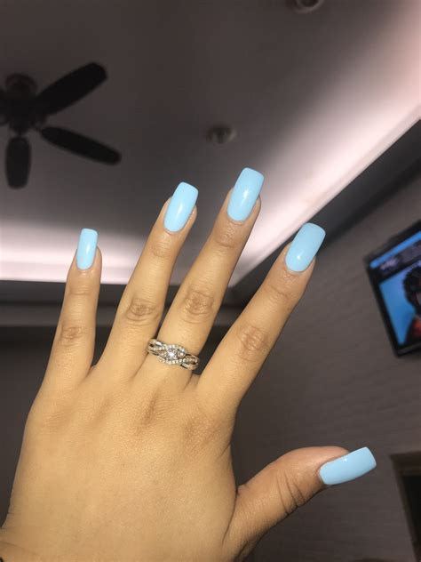 Sky blue acrylic nails | Blue acrylic nails, Sky blue nails, Blue nail