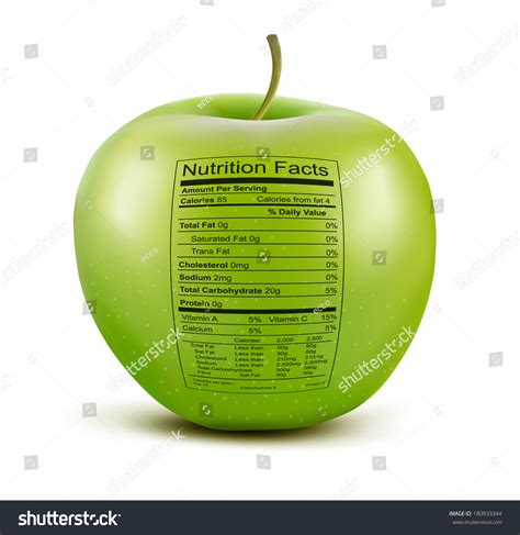 Apple Nutrition Facts Label Concept Healthy Stock Vector Royalty Free
